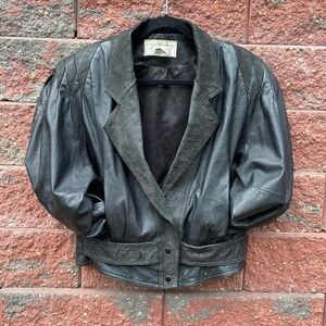 Vintage Leather Jacket Womens Large Maggie Lawrence Sport Edgy Moto Suede Button
